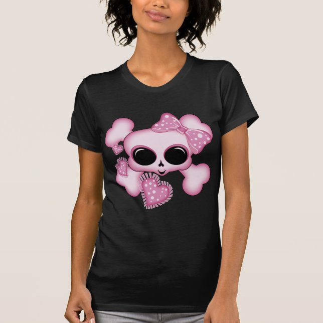 Cute Pink Skull T-Shirt (Front)