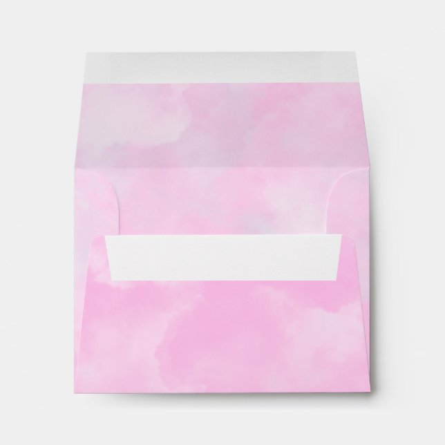 Cute Pink Sky Cloud Themed Envelope (Back (Bottom))
