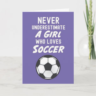 Cute Pink Soccer Girly Card