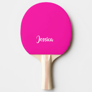 Cute pink solid plain ping pong paddle