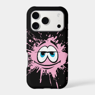 Cute Pink Splatter Face iPhone Case