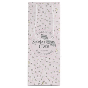Cute Pink Spooky Cute October Baby Shower Wine Gift Bag