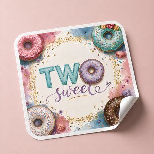Cute Pink Sprinkle Doughnut Stickers for Birthday