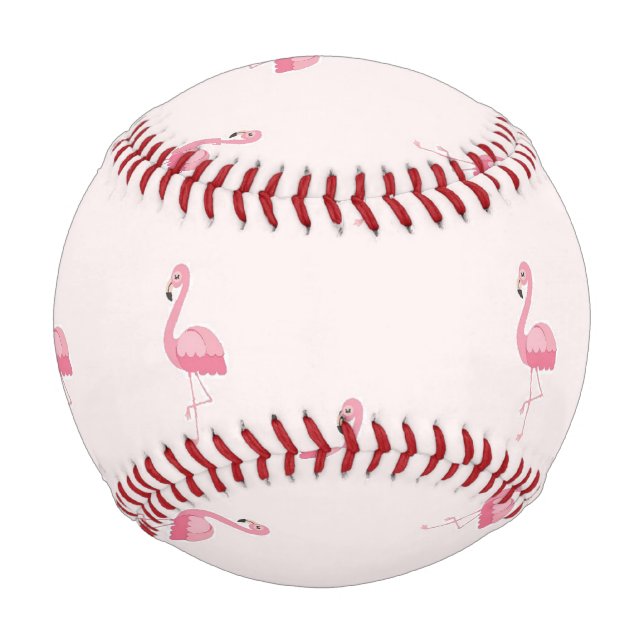 Cute pink standing flamingo baseball (Front)