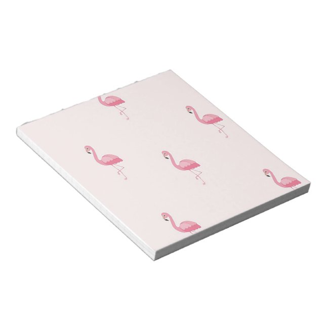 Cute pink standing flamingo notepad (Angled)