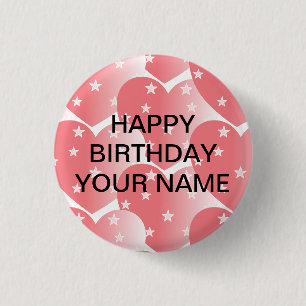 Cute Pink Star Pattern 3 Cm Round Badge