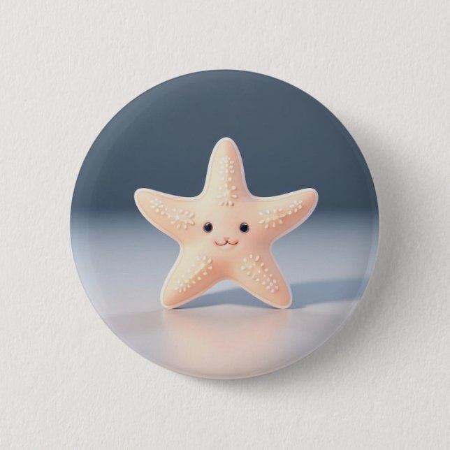Cute Pink Starfish 6 Cm Round Badge (Front)