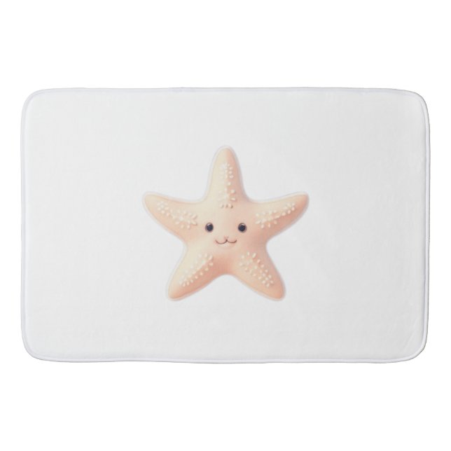 Cute Pink Starfish Bath Mat (Front)