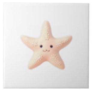 Cute Pink Starfish Ceramic Tile