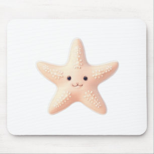 Cute Pink Starfish Mouse Pad