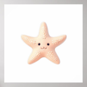 Cute Pink Starfish Poster