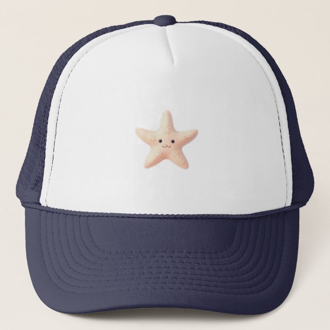 Cute Pink Starfish Trucker Hat (Front)
