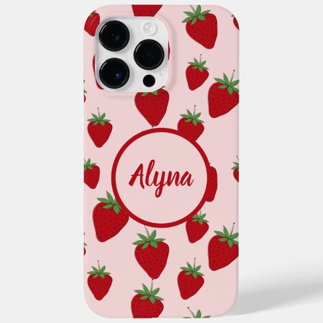 Cute Pink Strawberry  Case-Mate iPhone Case (Back)