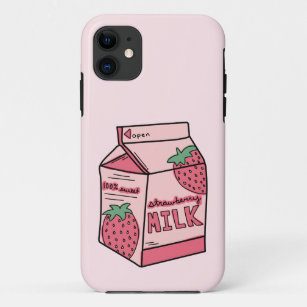Cute Pink Strawberry Milk Carton Case-Mate iPhone Case