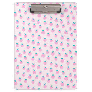 Cute Pink Strawberry Pattern – Kawaii Girly Clipboard