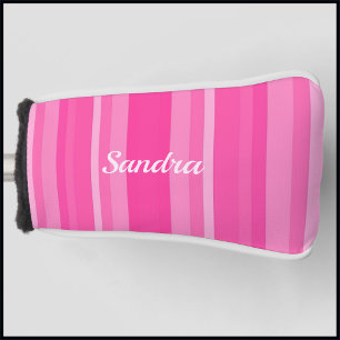 Cute Pink Striped Feminine Golf Head Cover