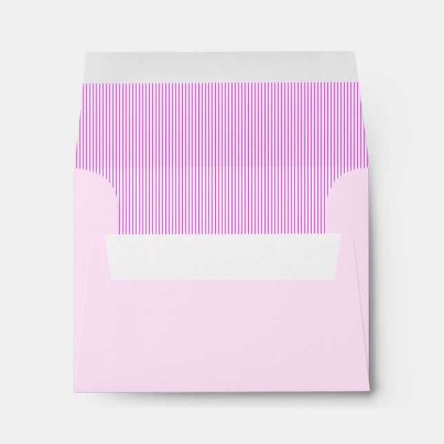 Cute Pink Stripes Elegent Design Envelope (Back (Bottom))