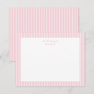 Cute Pink stripes Nursery of Baby girl Thank You Card