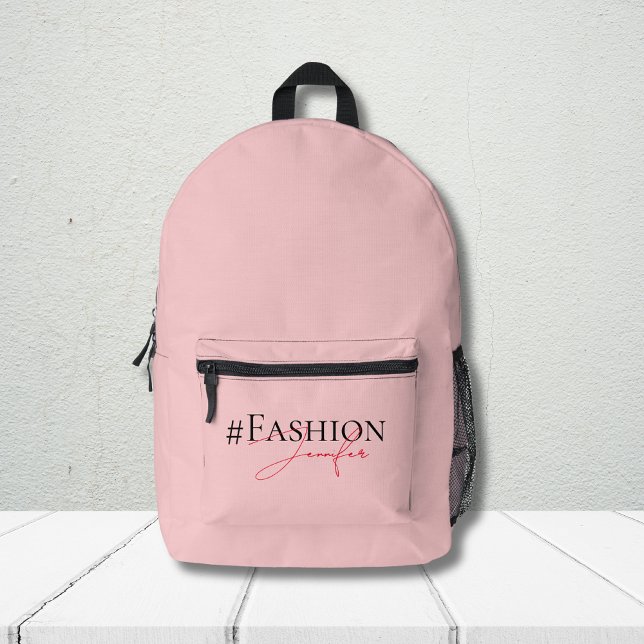 Cute Pink Stylish Personalised Printed Backpack (Creator Uploaded)