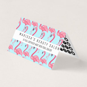 Cute Pink Summer Painted Flamingo Pattern Blue Business Card
