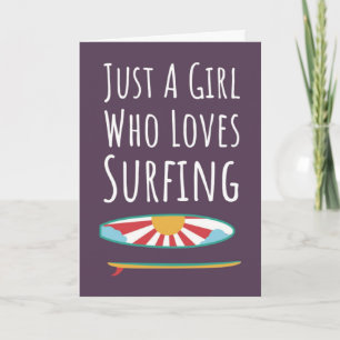 Cute Pink Surfing Cards For Baby Girls Kids Surfer