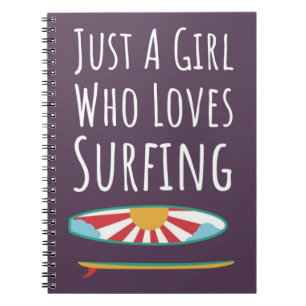 Cute Pink Surfing Gifts For Baby Girls Kids Surfer Notebook