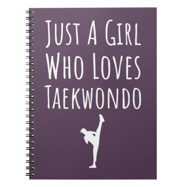 Cute Pink Taekwondo Gifts For Baby Girls Kids TKD  Notebook (Front)