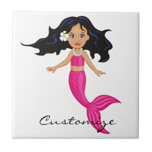 Cute Pink-tailed Mermaid Thunder_Cove Ceramic Tile