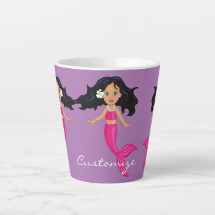 Cute Pink-tailed Mermaid Thunder_Cove Latte Mug