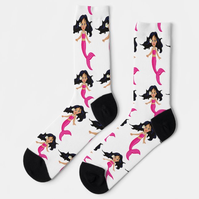 Cute Pink-tailed Mermaid Thunder_Cove Socks (Left)