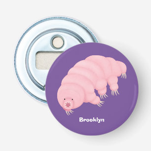 Cute pink tardigrade water bear cartoon  bottle opener