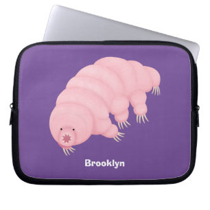 Cute pink tardigrade water bear cartoon laptop sleeve