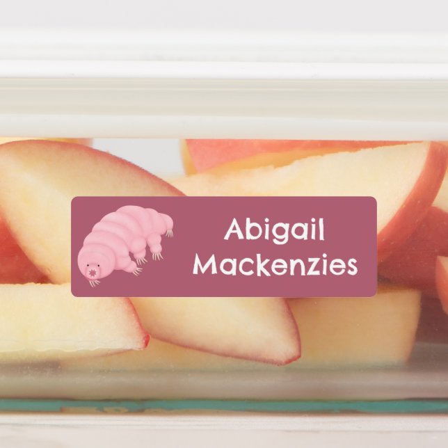 Cute pink tardigrade water bear personalised (Affixed)