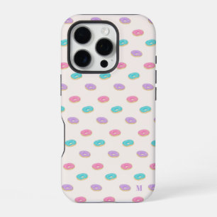Cute Pink Teal Purple Donuts Pattern Personalized iPhone 16 Pro Case