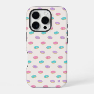 Cute Pink Teal Purple Doughnuts Pattern Personalis iPhone 16 Pro Case