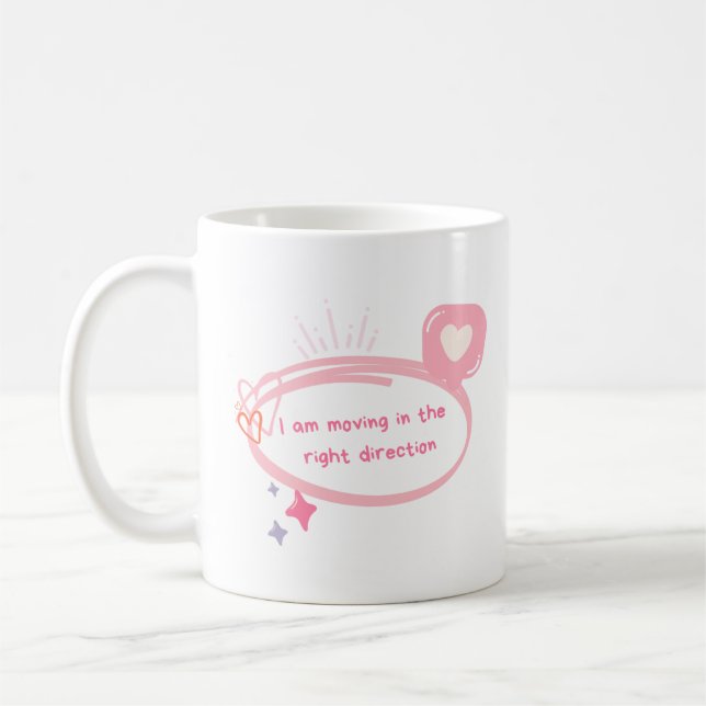 Cute Pink Textured Coffee Cup (Left)