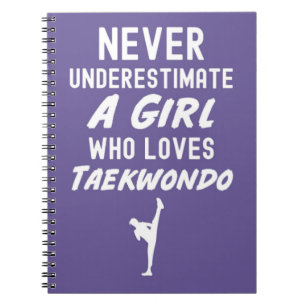 Cute Pink TKD Gifts For Baby Girls Kids Taekwondo Notebook