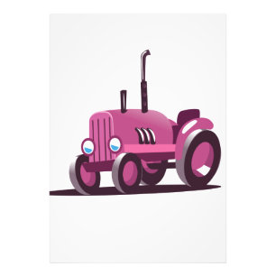 Cute Pink Tractor Photo Print