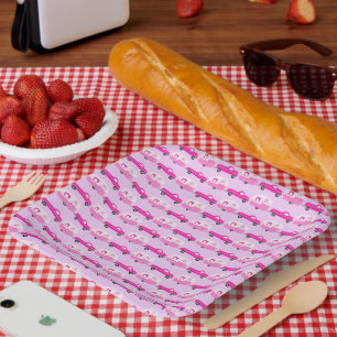 Cute Pink Truck & Trailer RV Adventure  Paper Plate