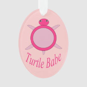 Cute Pink Turtle Babe Acrylic Ornament