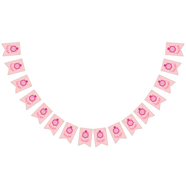 Cute Pink Turtle Babe Bunting Flags (All)
