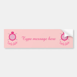 Cute Pink Turtle Babe Car Sticker