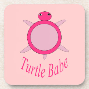 Cute Pink Turtle Babe Coasters