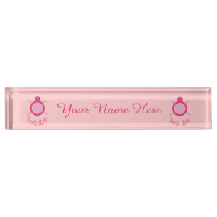 Cute Pink Turtle Babe Custom Nameplate