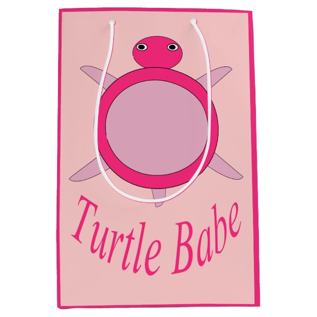 Cute Pink Turtle Babe Gift Bag (Front)