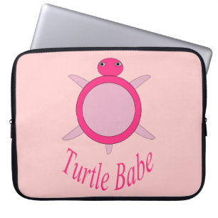 Cute Pink Turtle Babe Laptop Bag