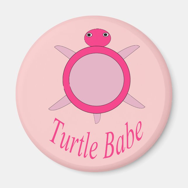 Cute Pink Turtle Babe Magnet (Front)