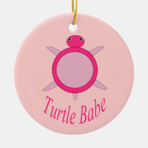Cute Pink Turtle Babe Ornament
