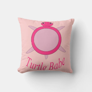 Cute Pink Turtle Babe Pillow