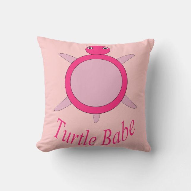 Cute Pink Turtle Babe Pillow (Front)